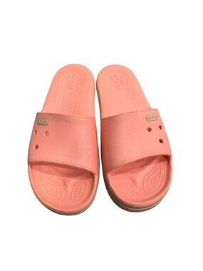 Crocs Women's Slides Sandals Canary Coral Peach Size 6 Lightly used